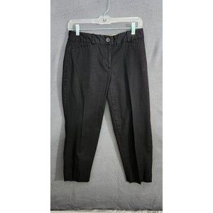 Talbots Size 2P Curvy Stretch The Perfect Crop Pants Chino‎ Black Cotton Stretch